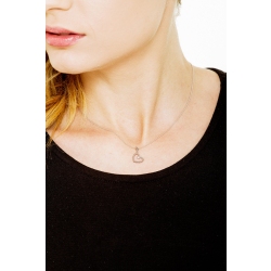 Collar con colgante de corazón en oro blanco 18 kt y diamante 0.04ct 2