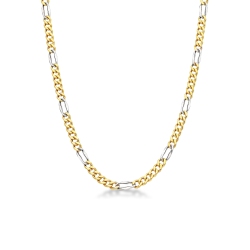 Cadena para hombre en oro amarillo y blanco de 18 kilates cm 50.