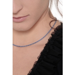 Collar rivière de oro blanco de 18K con zafiros azules 2