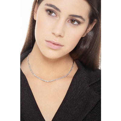 Collar tennis en oro blanco 18k con diamantes ct 0.02