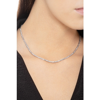 Collar tennis en oro blanco 18k con diamantes ct 0.02