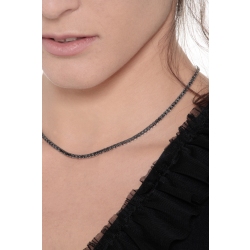 Collar tennis en oro blanco de 18k con diamantes negros  2