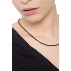 Collar tennis en oro blanco 750 con diamantes negros 2