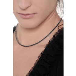 Collar de tenis en oro blanco 18 quilates con diamantes negros 2