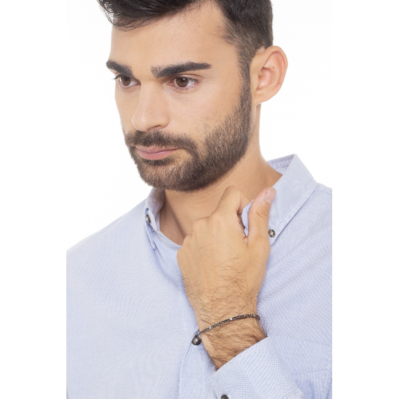 Pulsera Tennis en oro blanco de 18k con diamantes negros y blancos alternados Pulsera Tennis en oro blanco de 18k con diamantes negros y blancos alternados