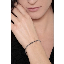 Pulsera Tennis en Oro Blanco 18k y Diamantes Negros 2
