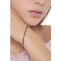 Pulsera tennis hilo oro blanco 18k con diamantes negros y diamantes 2