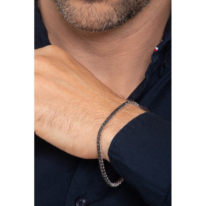 Pulsera Tennis en Oro 18k con Diamantes Negros