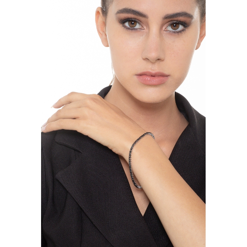 Pulsera Tennis en Oro 18k con Diamantes Negros
