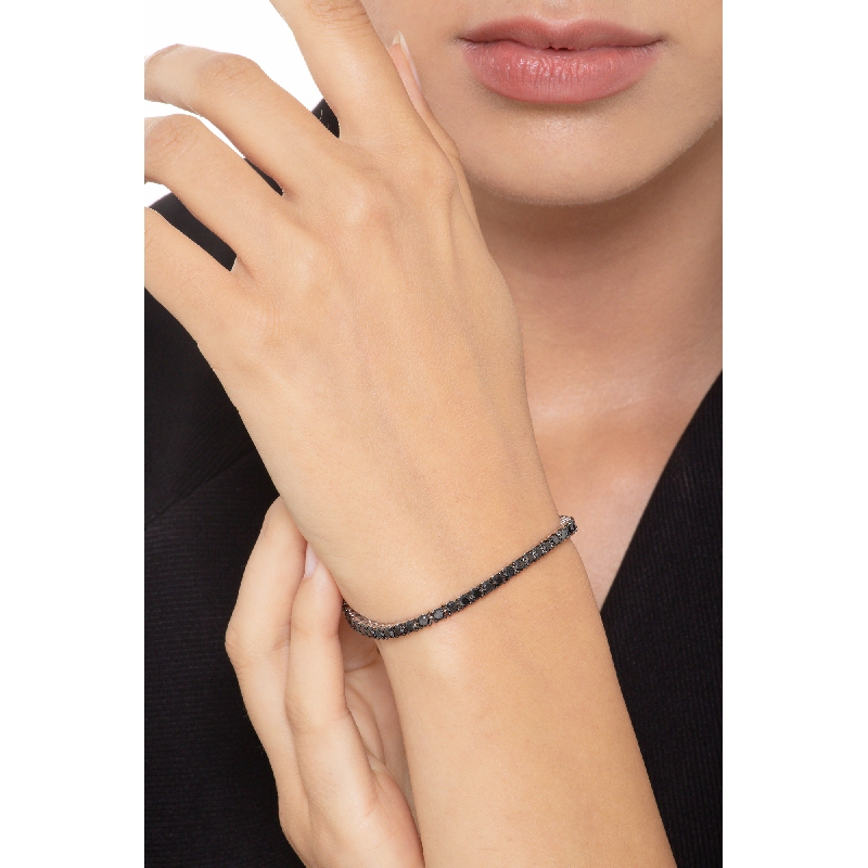 Pulsera Tennis en Oro 18k con Diamantes Negros