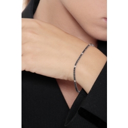 Brazalete unisex tennis fino en oro blanco de 18 quilates con diamantes negros y blancos 2