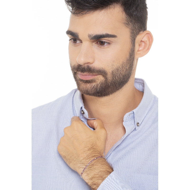 Pulsera Tennis en oro blanco de 18k con rubíes y diamantes