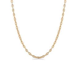 Collar con eslabones traversino en Oro Amarillo 18k de 49 cm