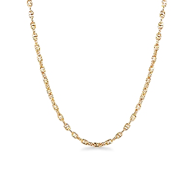 Collar con eslabones traversino en Oro Amarillo 18k de 49 cm