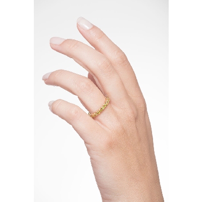 Anillo Eternity en Oro Amarillo 18k con Diamantes Amarillos