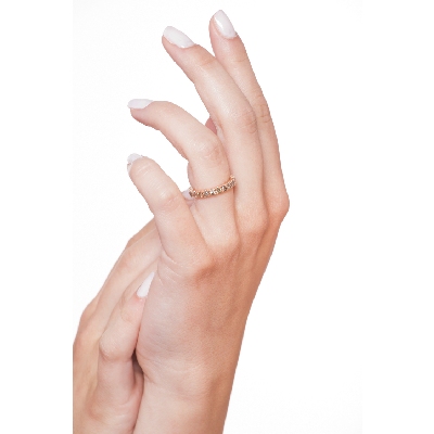 Anillo Eternity en oro rosa 18k con diamantes brown