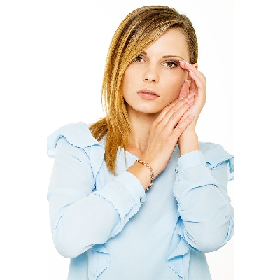 Pulsera oro blanco y rosa de 18k forma redonda con diamantes