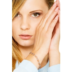 Pulsera oro blanco y rosa de 18k forma redonda con diamantes 2