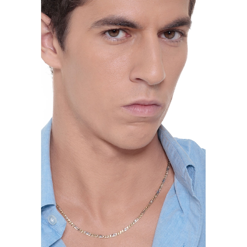 Collar hombre en oro amarillo y blanco Collar hombre en oro amarillo y blanco