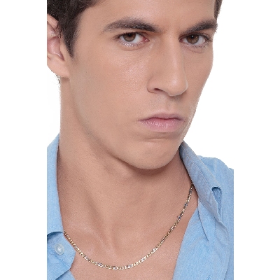 Collar hombre en oro amarillo y blanco