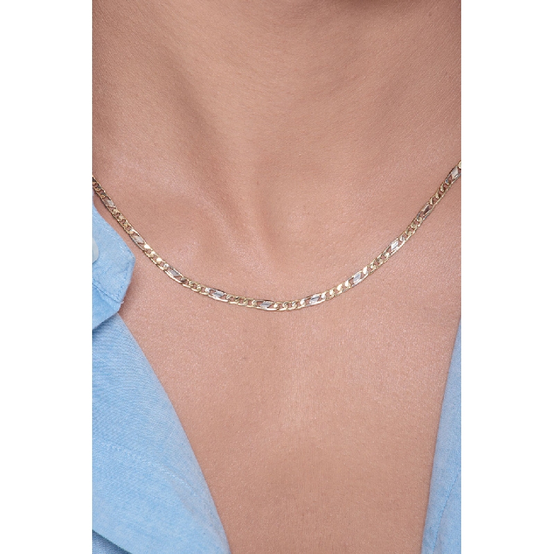 Collar hombre en oro amarillo y blanco Collar hombre en oro amarillo y blanco