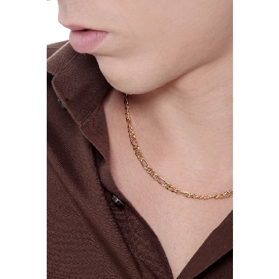 Collar plano en oro amarillo 18k, 50 cm