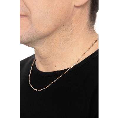 Collar con barras alternas en oro blanco y rosa 18k