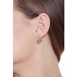 Pendientes tipo groumette en oro blanco de 18k con diamantes 2