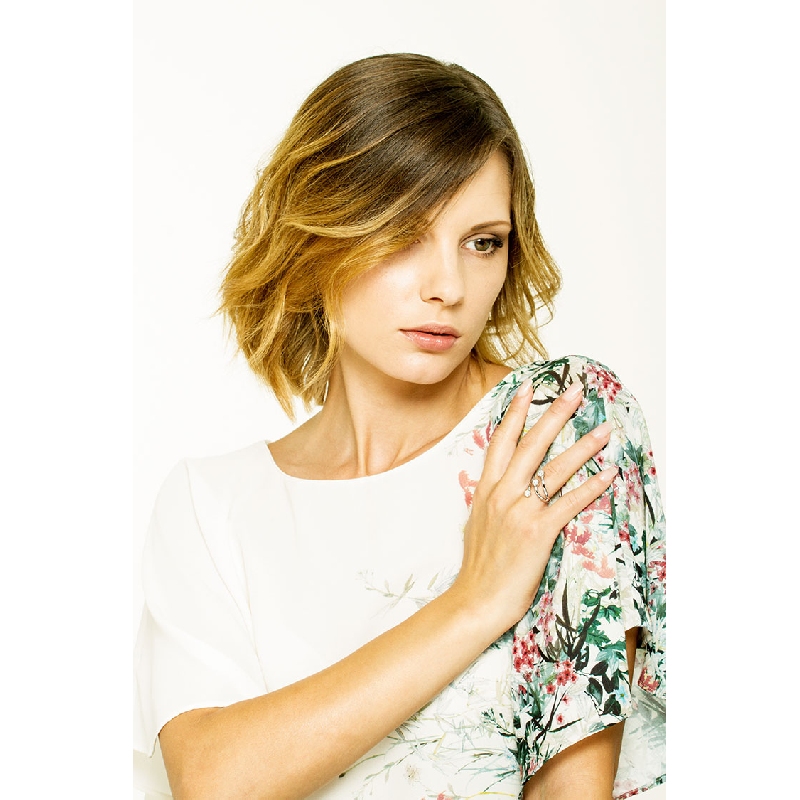 Anillo modelo trilogy Ilusion en oro blanco de 18k con diamantes