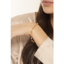 Pulsera en Oro Amarillo 18k con bolitas y barras 19.5 cm 2