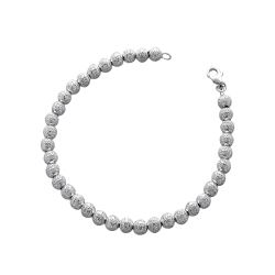 Pulsera fantasía para mujer en oro blanco diamantado de 18k