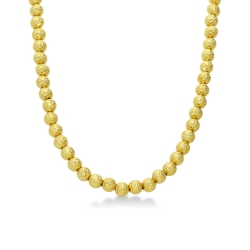Cadena de bolitas diamantadas en oro amarillo 18k, 40 cm