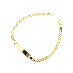 Pulsera con placa de oro amarillo de 18 quilates