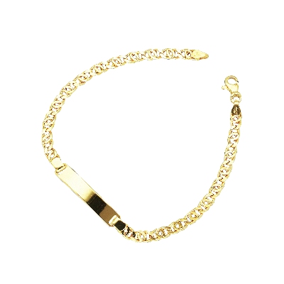 Pulsera con placa de oro amarillo de 18 quilates