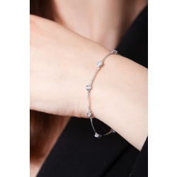 Pulsera oro blanco 18k con diamantes en forma de corazón 2