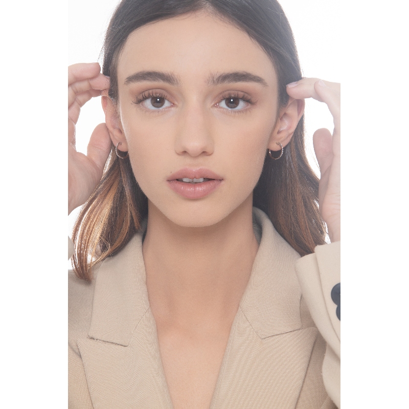 Pendientes aro abiertos en oro blanco 18k con diamantes