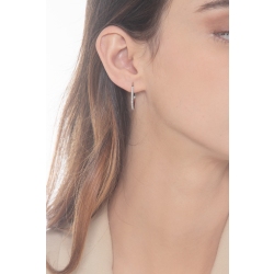 Pendientes aro en oro blanco 18k con diamantes 2