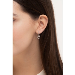 Aros de oro blanco 18 quilates con colgante de corazón 2