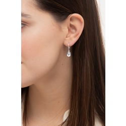 Pendientes de oro blanco de 18 quilates con aguamarina y diamantes MM8X6 2
