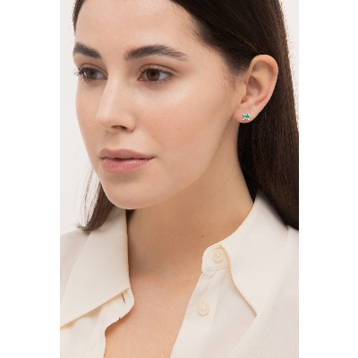 Pendientes con esmeralda y diamantes 