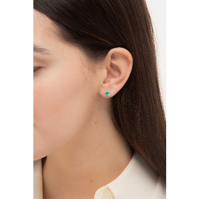 Pendientes con esmeralda y diamantes 