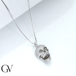 Collares y Colgantes calaveras Blanco y Diamante 2