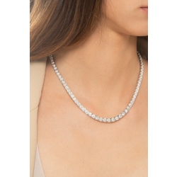 Collar tennis degradado en oro blanco 18k con diamantes 18,12 ct 2