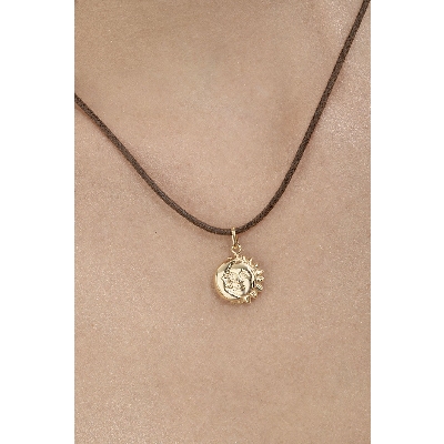Colgante sol y luna en oro amarillo 18k