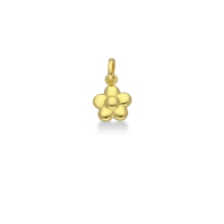 Colgante flor abombada en oro amarillo 18k