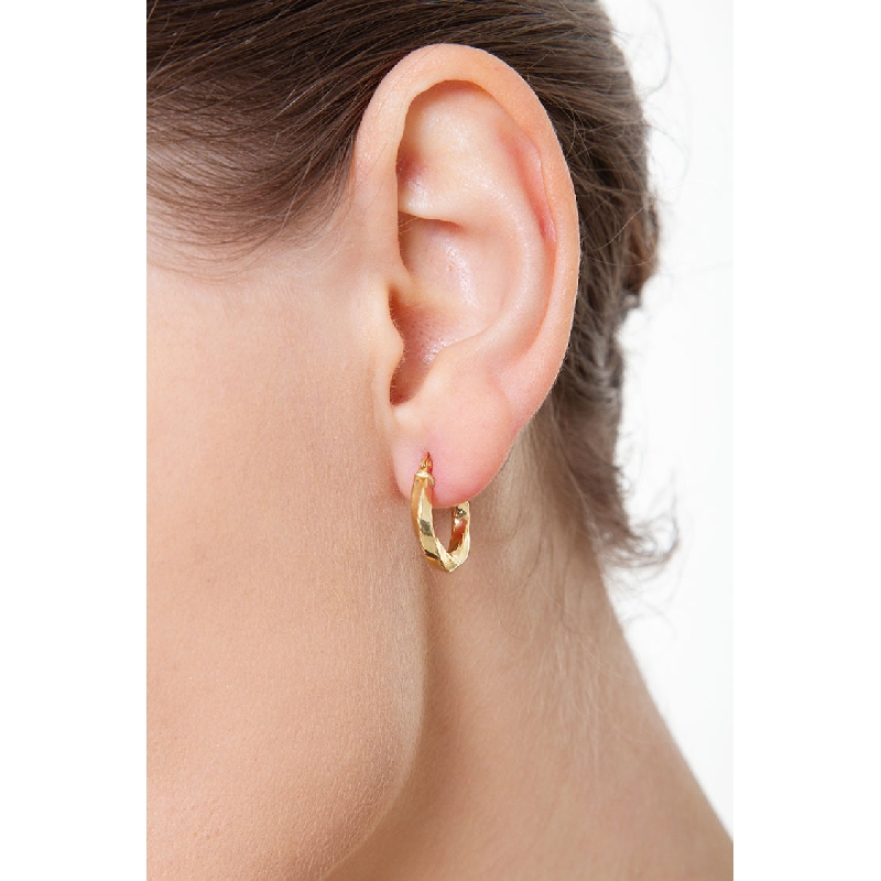 Aros en oro amarillo diamantados