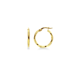 Pendientes aros en oro amarillo de 18 quilates,1.5 cm