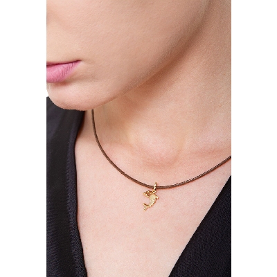 Colgante delfín en oro amarillo 18k, 1 cm