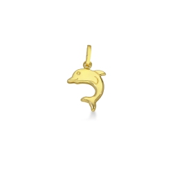 Colgante delfín en oro amarillo 18k, 1 cm