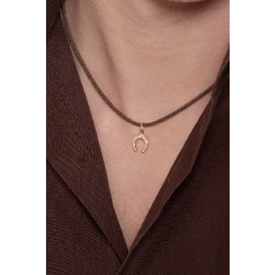 Colgante herradura en oro amarillo 18k, 1 cm